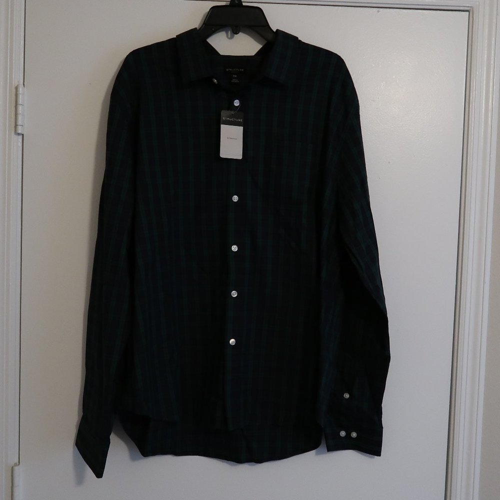 Blue green button shirt XXL